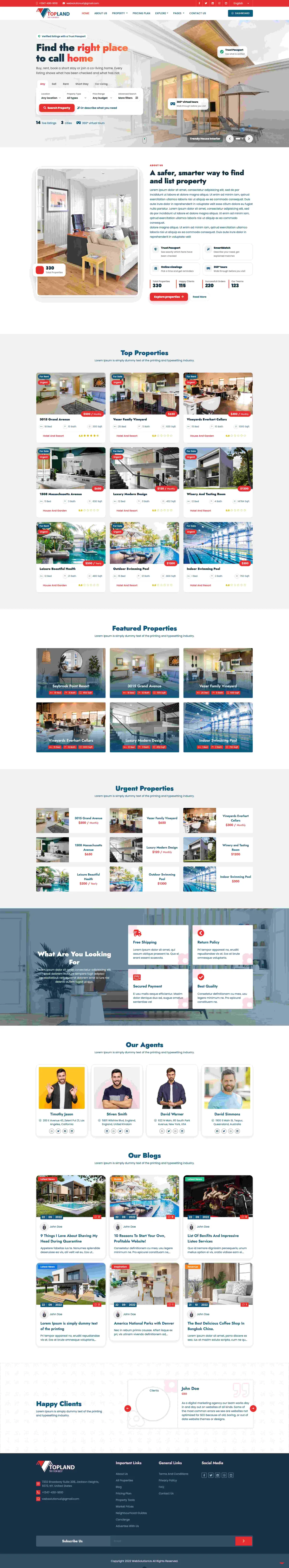 Smart Real Estate Agency Portal — full page